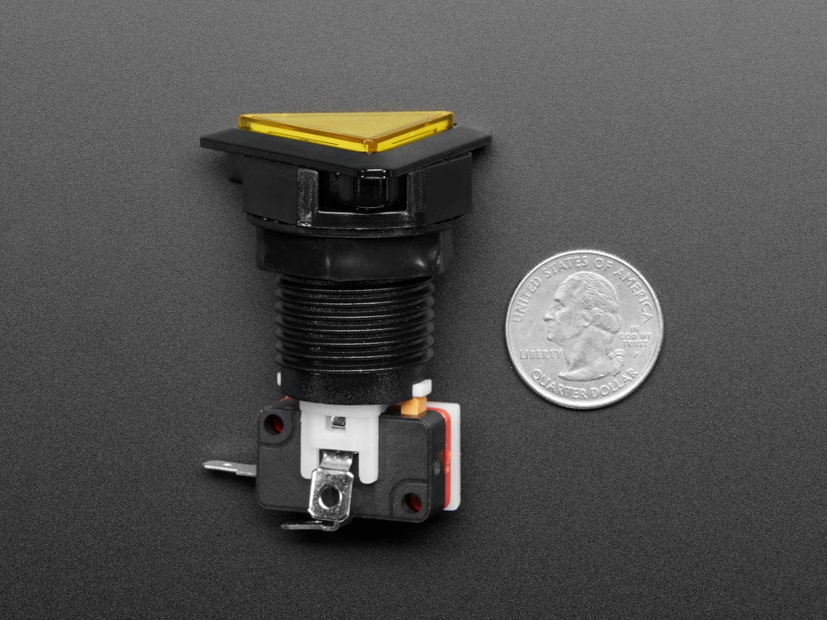 LED Illuminated Triangle Pushbutton A.K.A 1960s Sci-Fi Buttons (Yellow) - Image 4