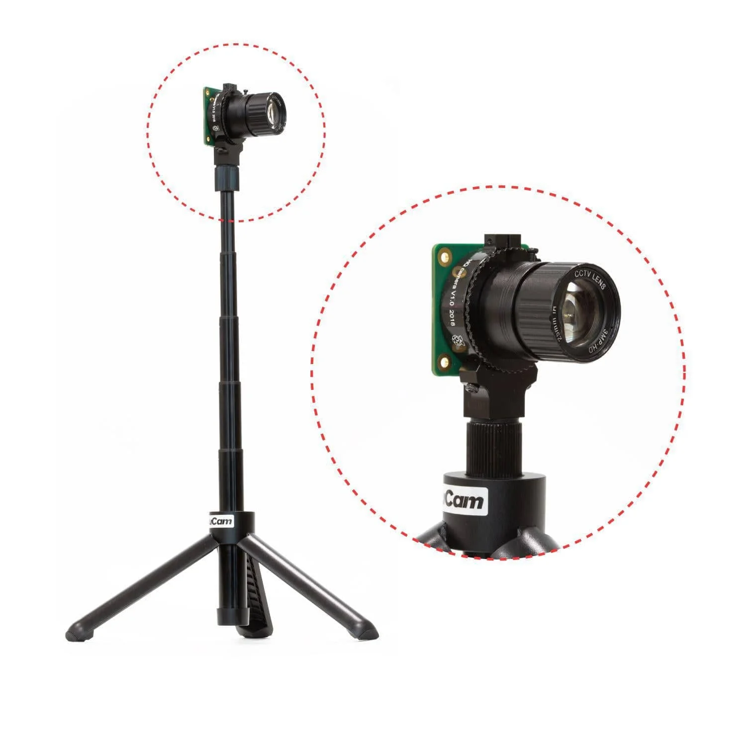 Lightweight Mini Tripod Stand with Extender for Raspberry Pi HQ Camera [discontinued] - Image 2