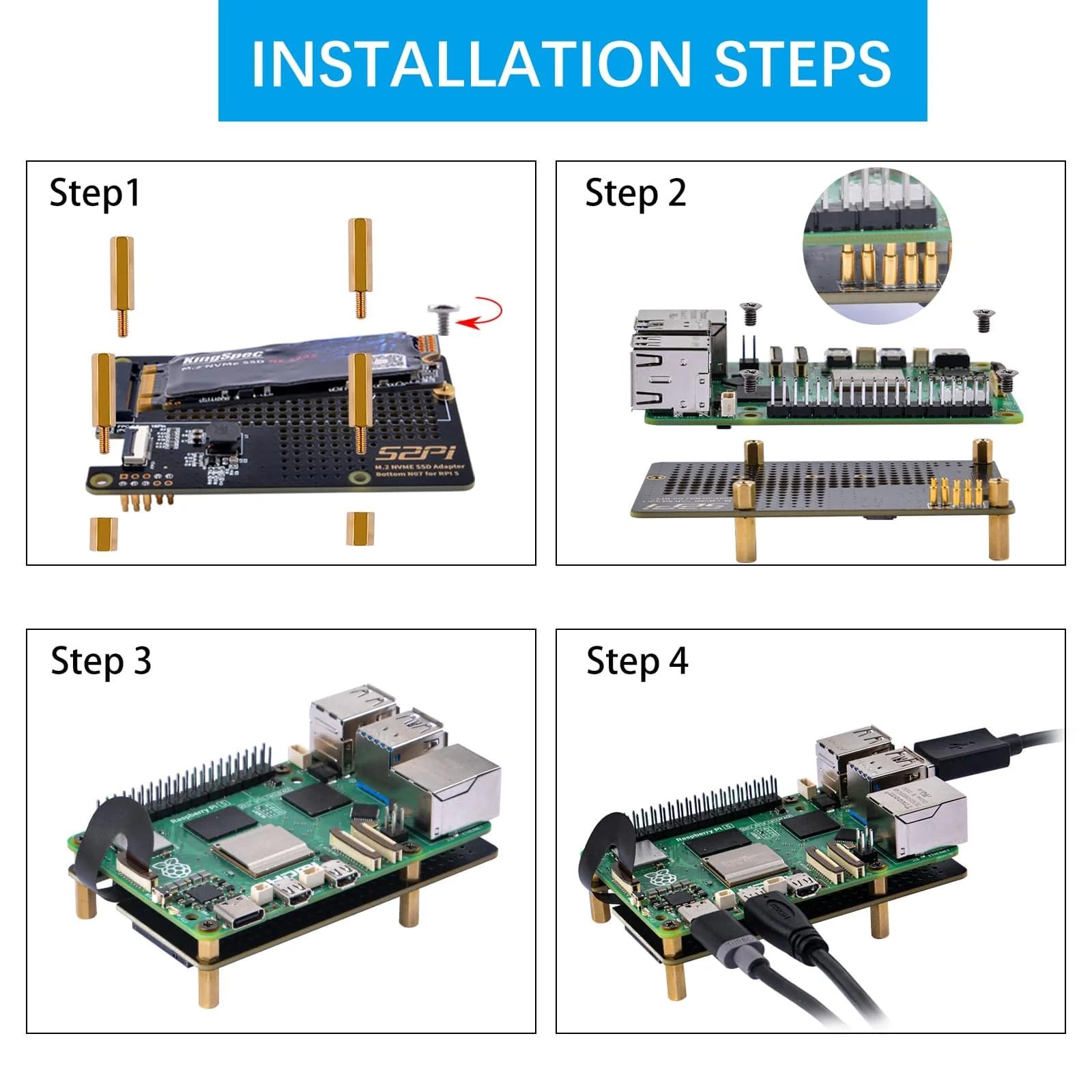 M.2 2280 NVMe PCIe Bottom for Raspberry Pi 5 (N07) - Image 6