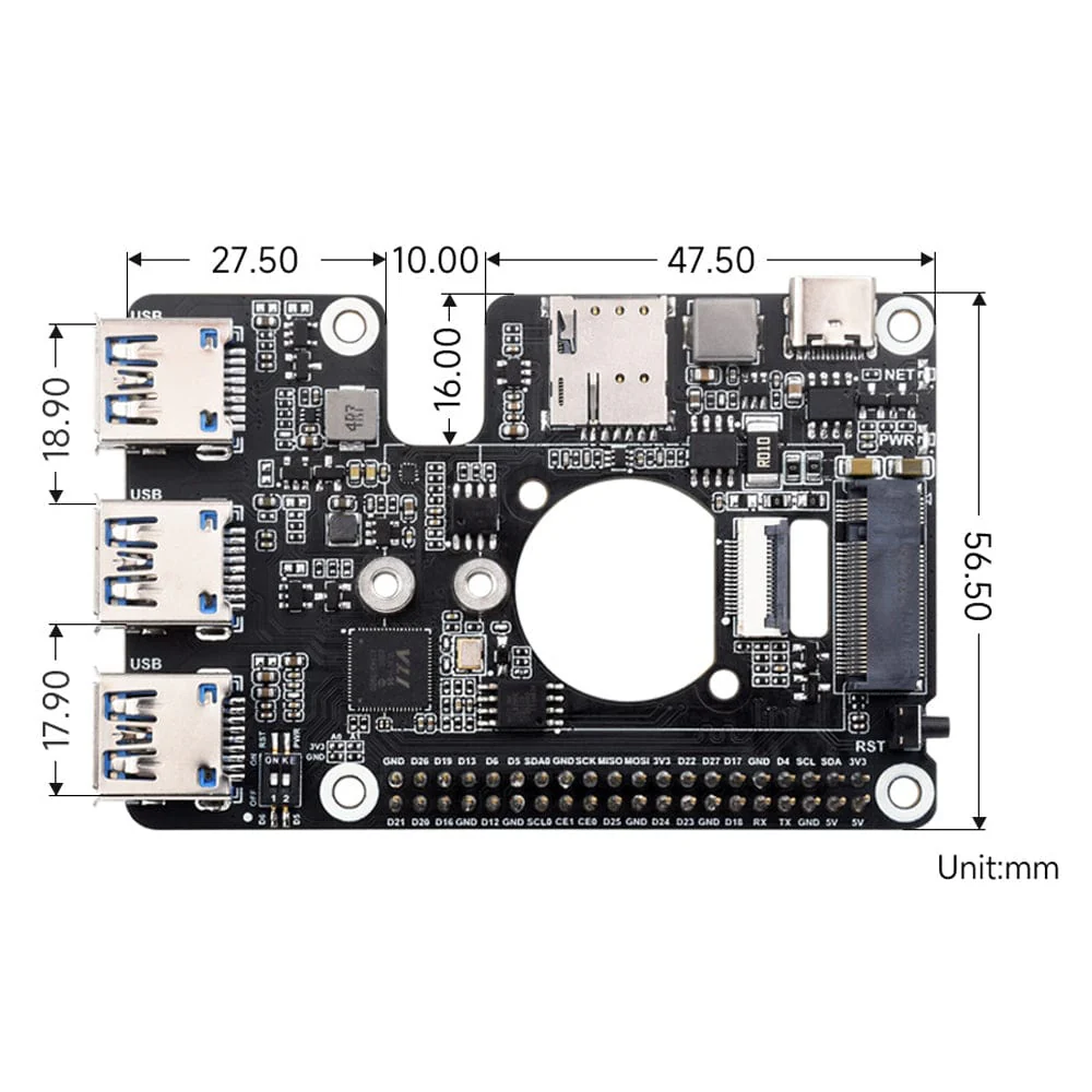 M.2 4G/5G USB 3.2 HAT for Raspberry Pi 5 - Image 9