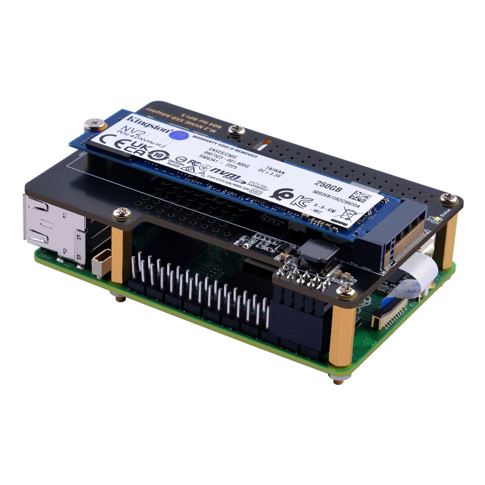 M.2 PCIe to 2280 NVMe Top Extension Adapter Board for Raspberry Pi 5 (N04) [Discontinued] - Image 2