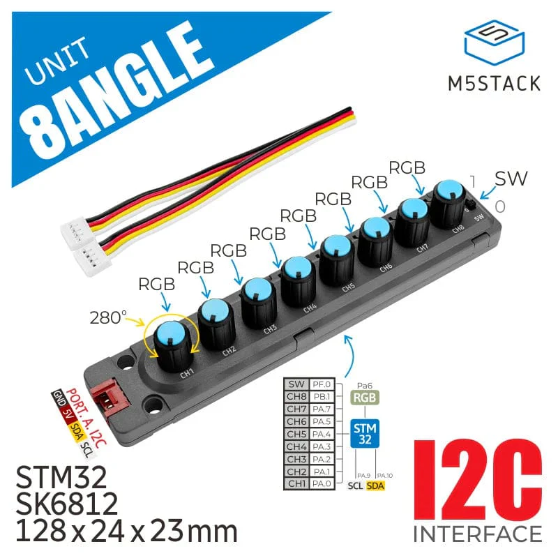 M5Stack 8-Angle Unit with Potentiometer - Image 2