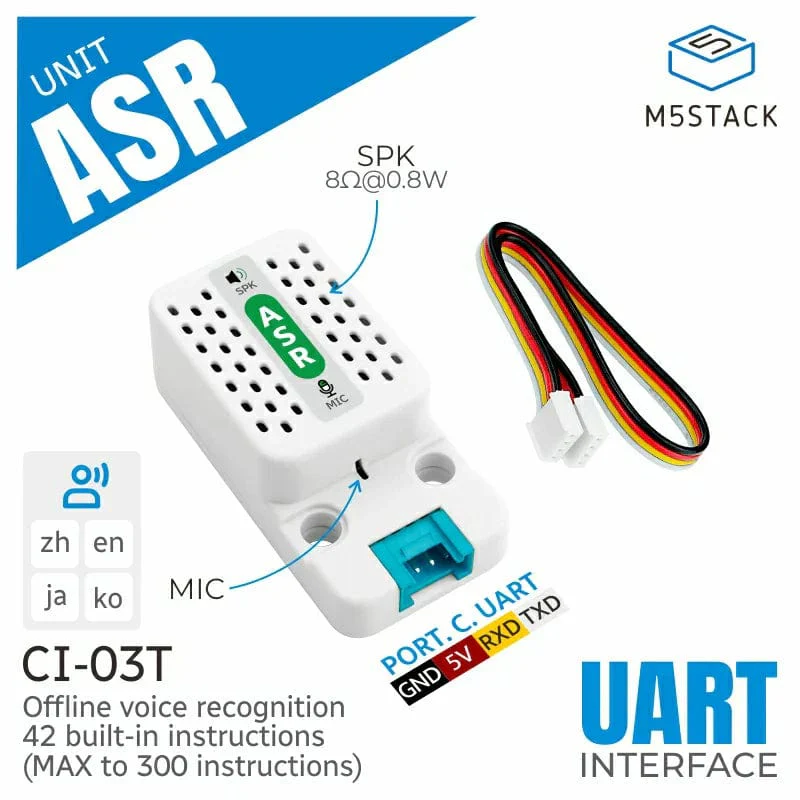 M5Stack ASR Unit with Offline Voice Module (CI-03T) - Image 2
