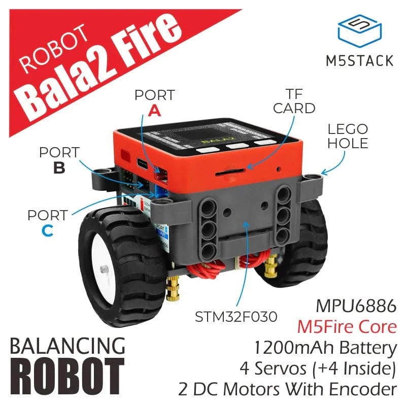M5Stack BALA2 Fire Self-balancing Robot Kit [Discontinued] - Image 2