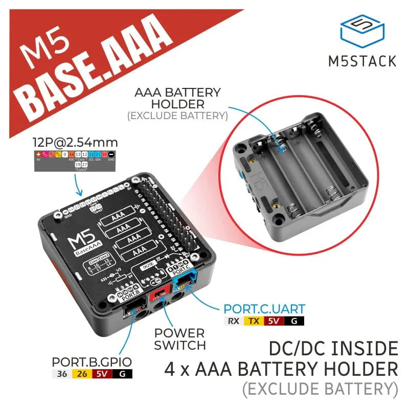 M5Stack Base AAA Battery Holder - Image 2