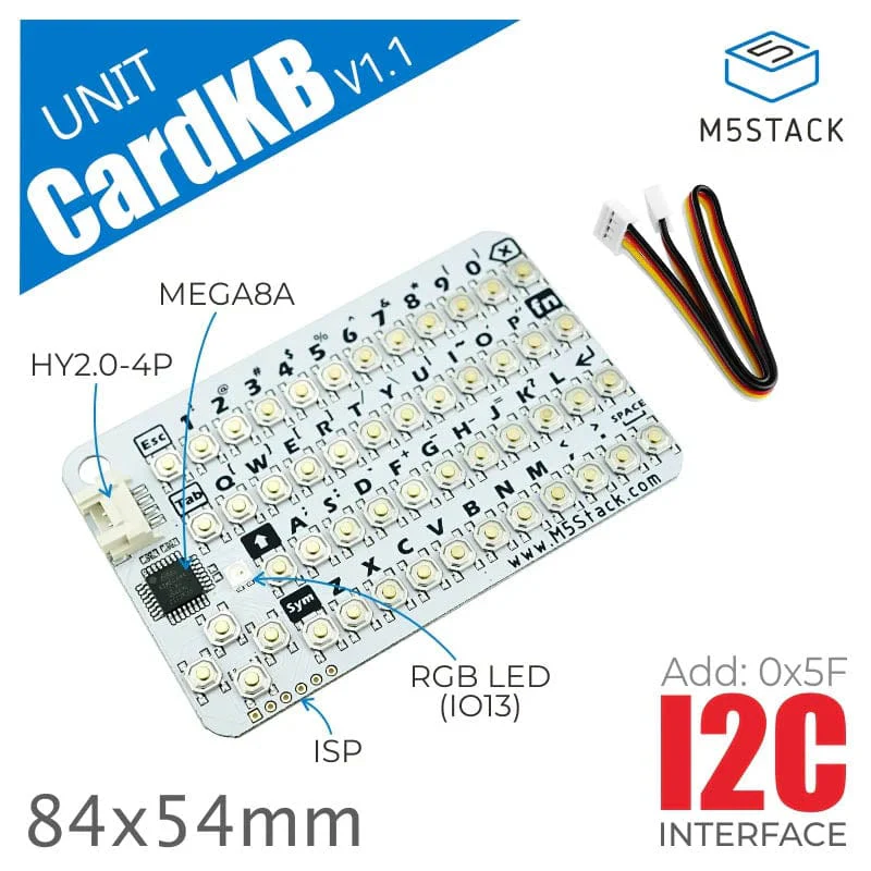 M5Stack CardKB Mini Keyboard Programmable Unit V1.1 (MEGA8A) - Image 2