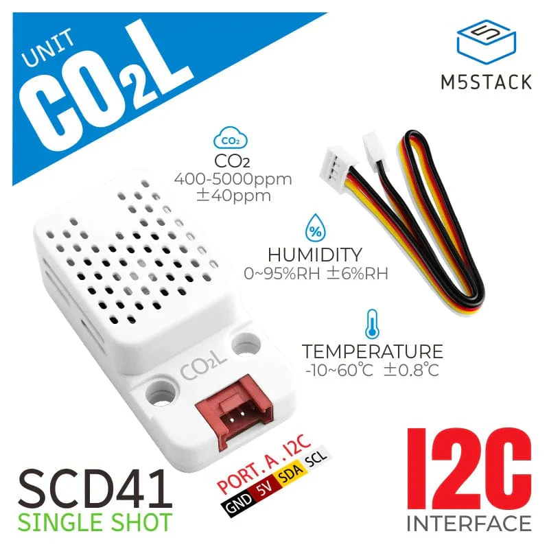 M5Stack CO2L Unit with Temperature and Humidity Sensor (SCD41) - Image 2