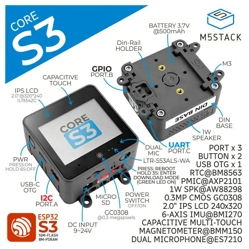 M5Stack CoreS3 ESP32S3 - Image 2