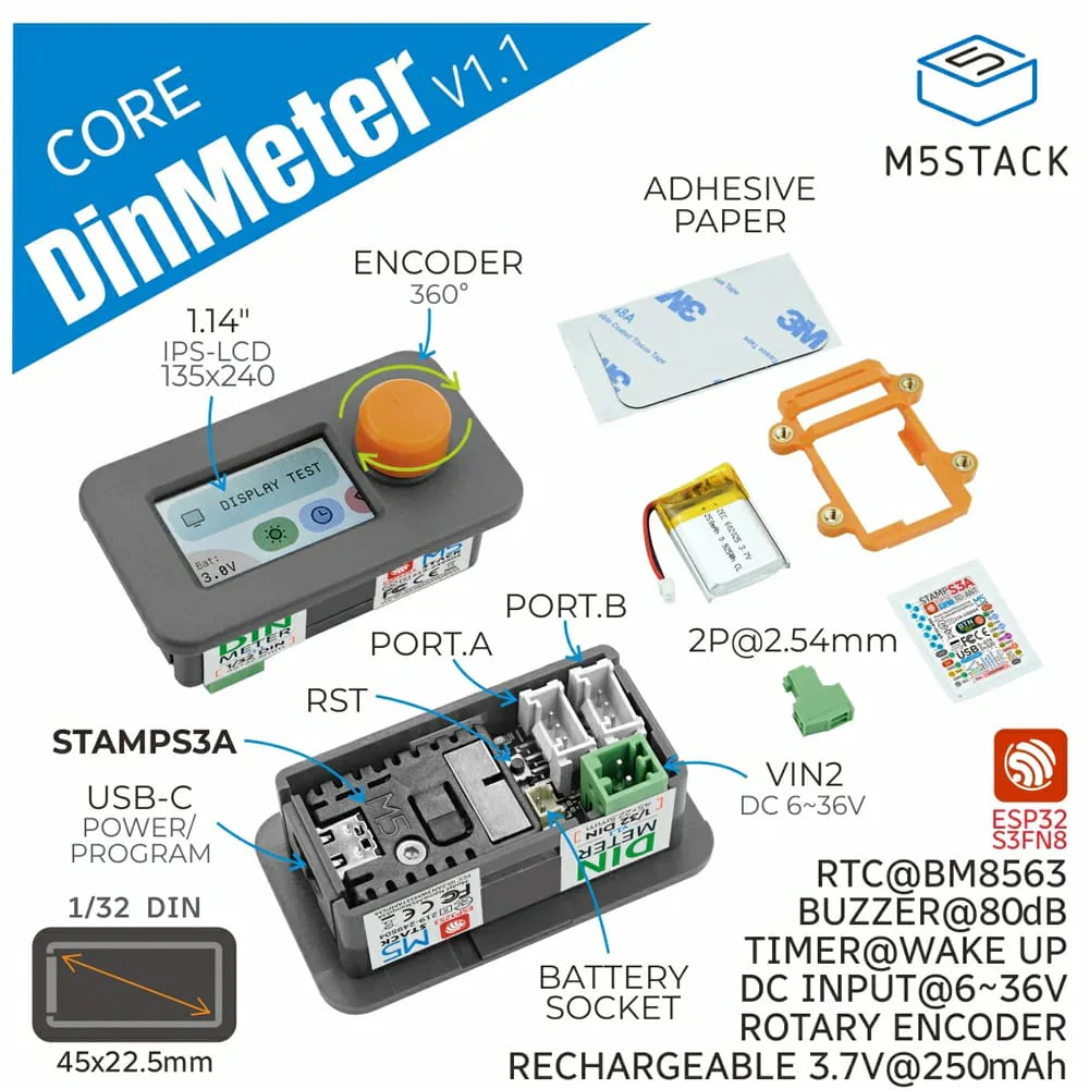 M5Stack Din Meter v1.1 with M5StampS3A - Image 2