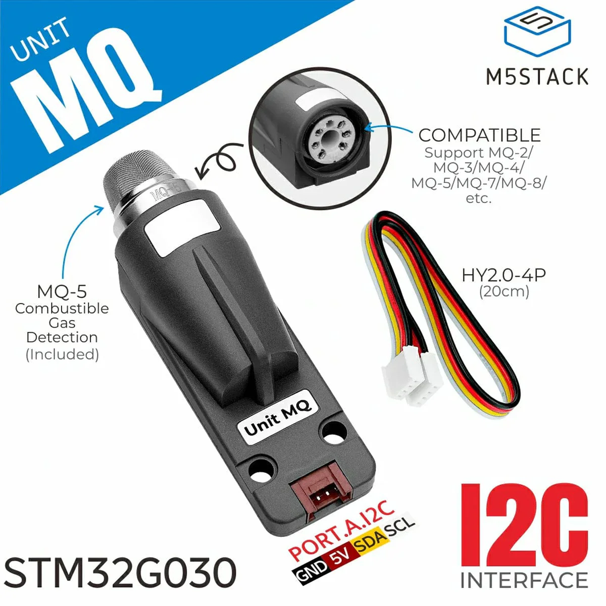 M5Stack MQ-5 Gas Unit (STM32G030) - Image 2