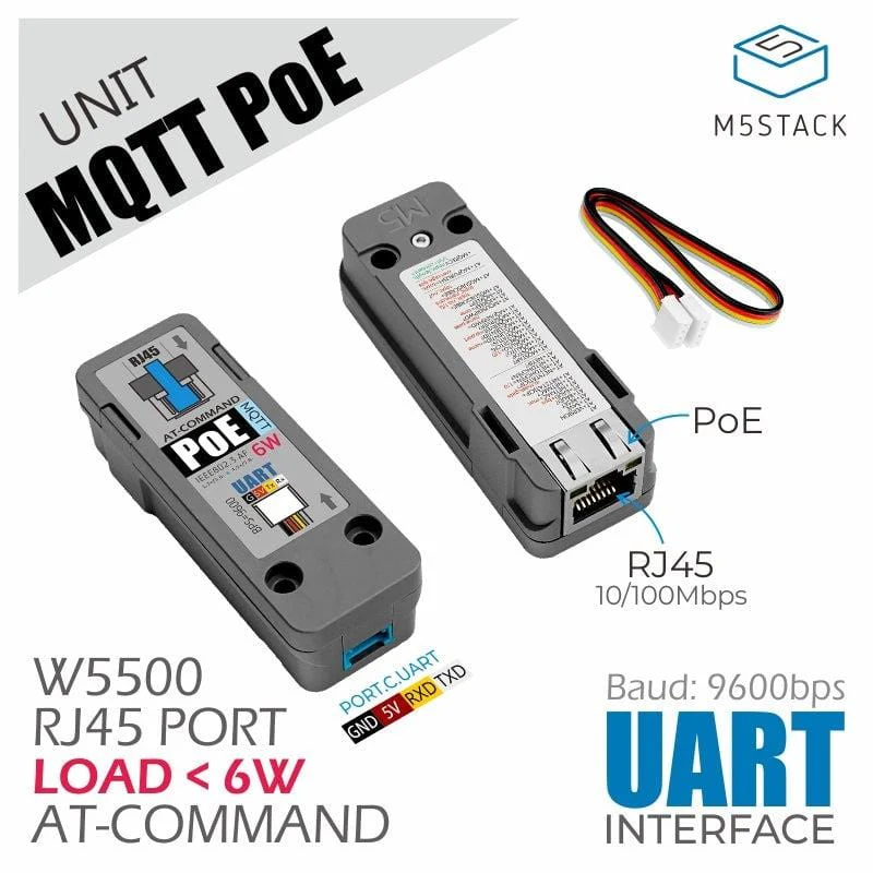 M5Stack MQTT PoE Unit with PoE Port (W5500) - Image 2