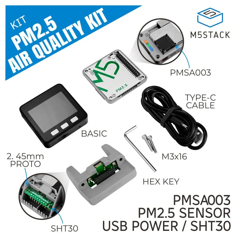 M5Stack PM 2.5 Air Quality Kit (PMSA003 + SHT30) - Image 2
