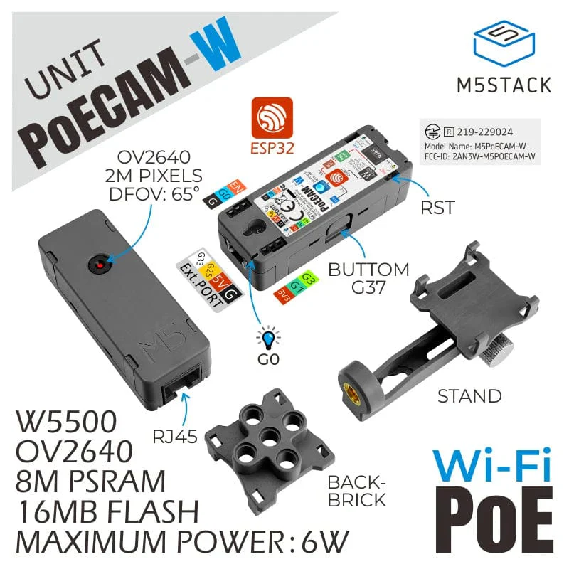M5Stack PoE Camera with Wi-Fi (OV2640) - Image 2