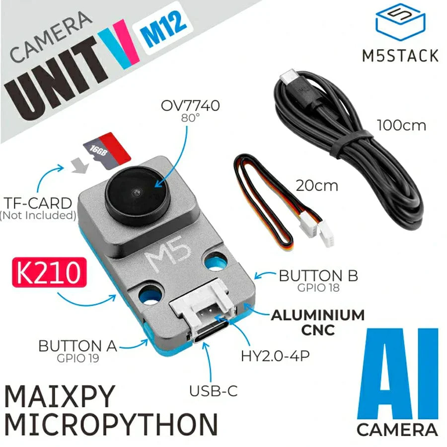 M5Stack UnitV K210 AI Camera M12 Version (OV7740) - Image 2