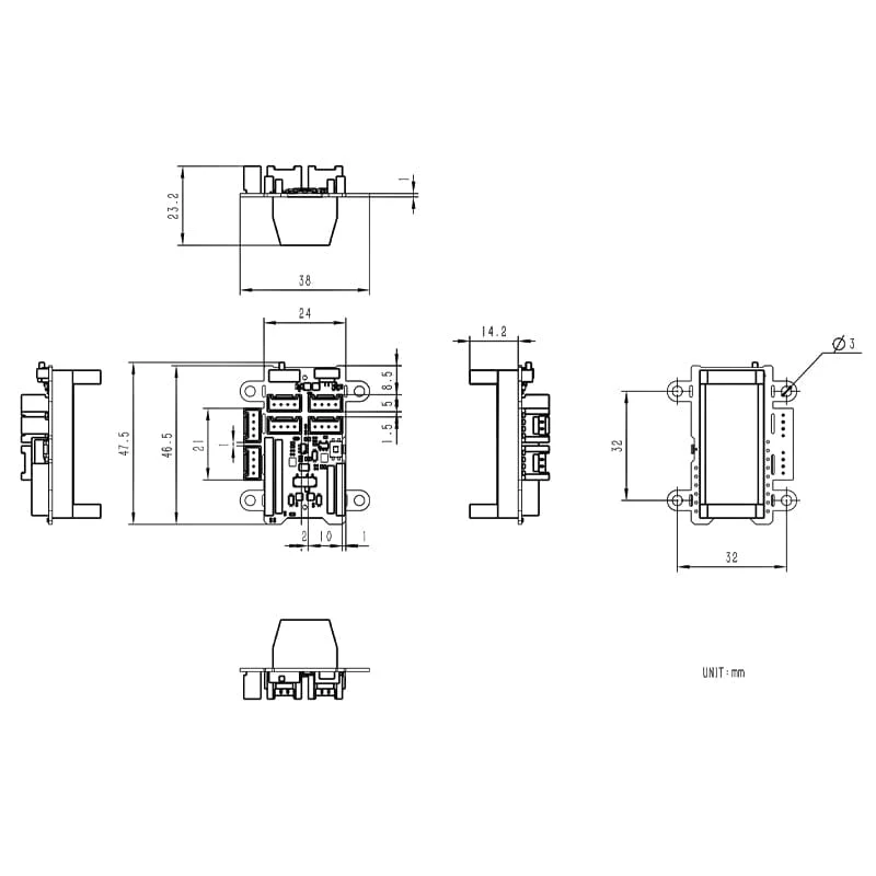 M5StampS3 Grove Breakout with 1.27mm Header Pins - Image 7