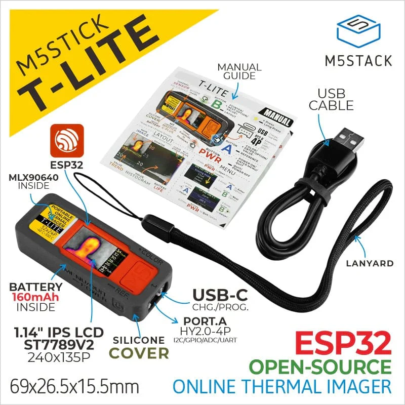 M5Stick T-Lite Thermal Camera Dev Kit (MLX90640) - Image 2