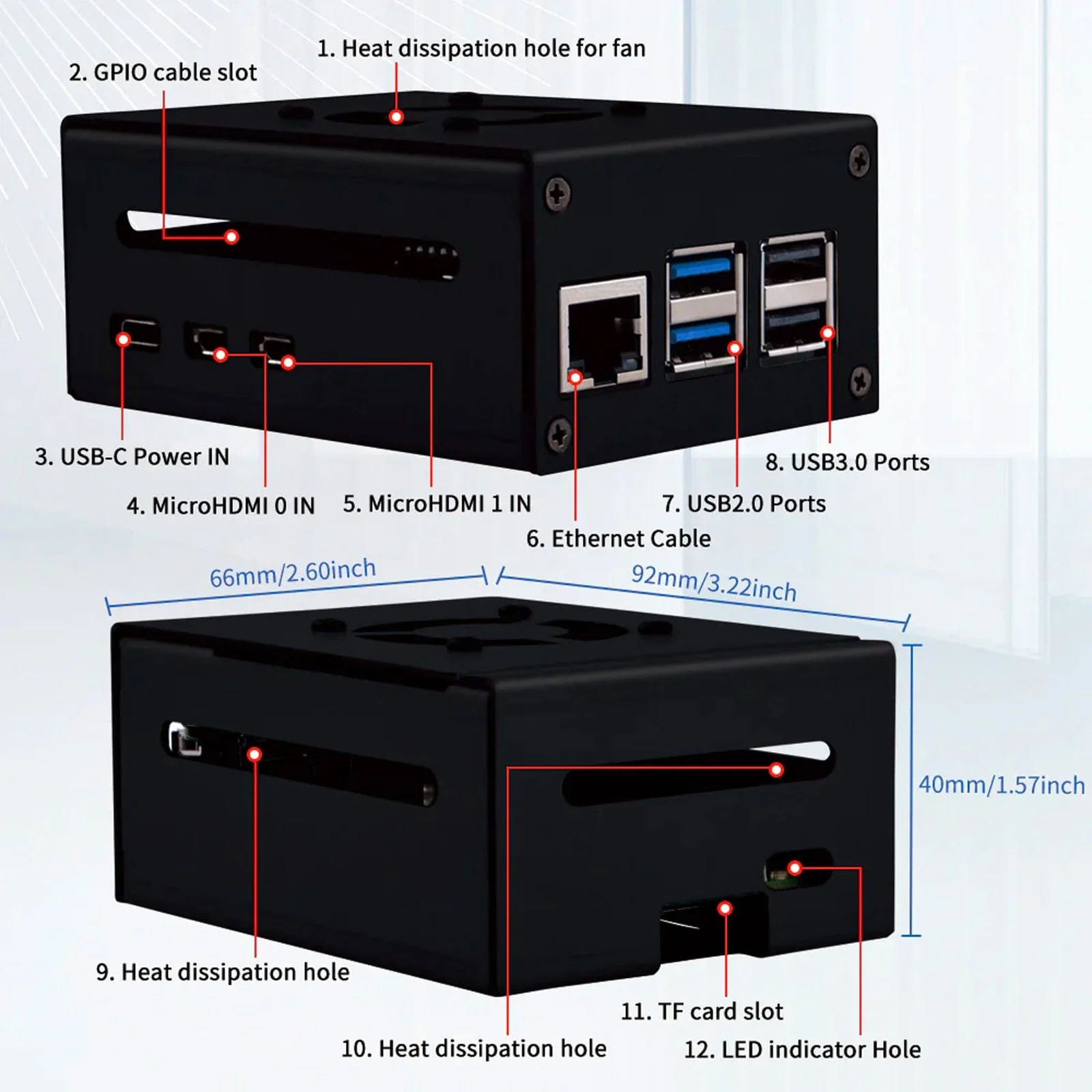 Metal Case with 40mm Cooling Fan for Raspberry Pi 5 - Image 4