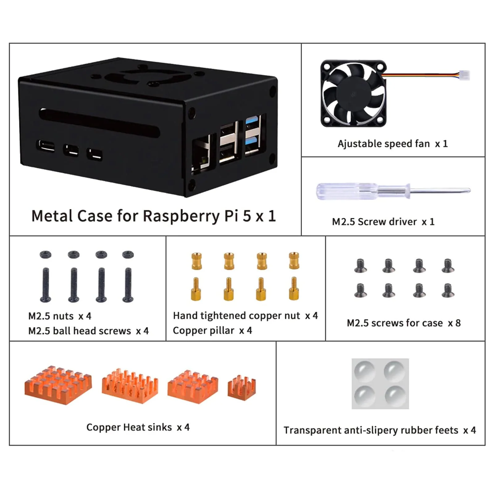 Metal Case with 40mm Cooling Fan for Raspberry Pi 5 - Image 5