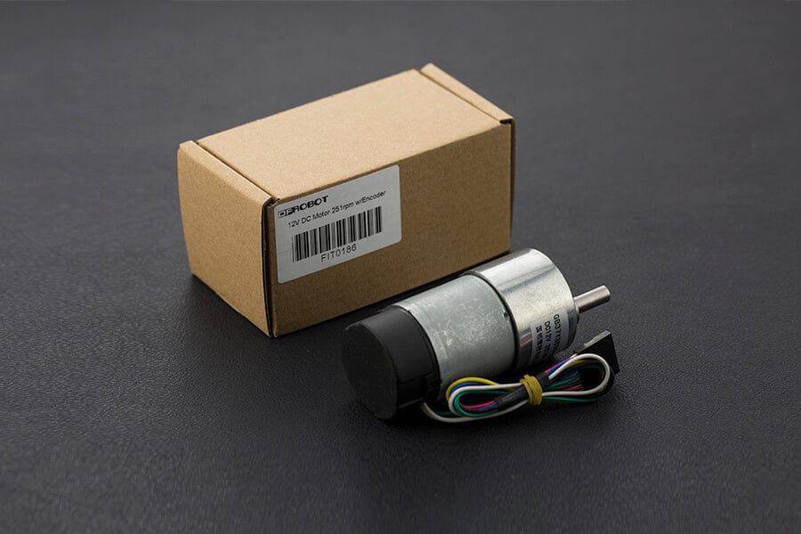 Metal DC Geared Motor w/Encoder - 12V 251RPM 18Kg.cm - Image 2