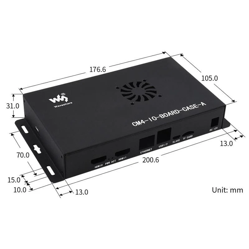 Metal Enclosure for Compute Module 4 IO Board (with Cooling Fan) - Image 6
