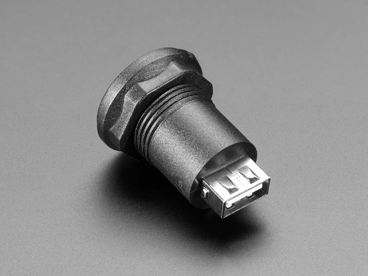 Micro USB B Jack to USB A Plug Round Panel Mount Adapter - Image 2