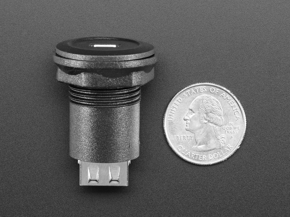 Micro USB B Jack to USB A Plug Round Panel Mount Adapter - Image 4