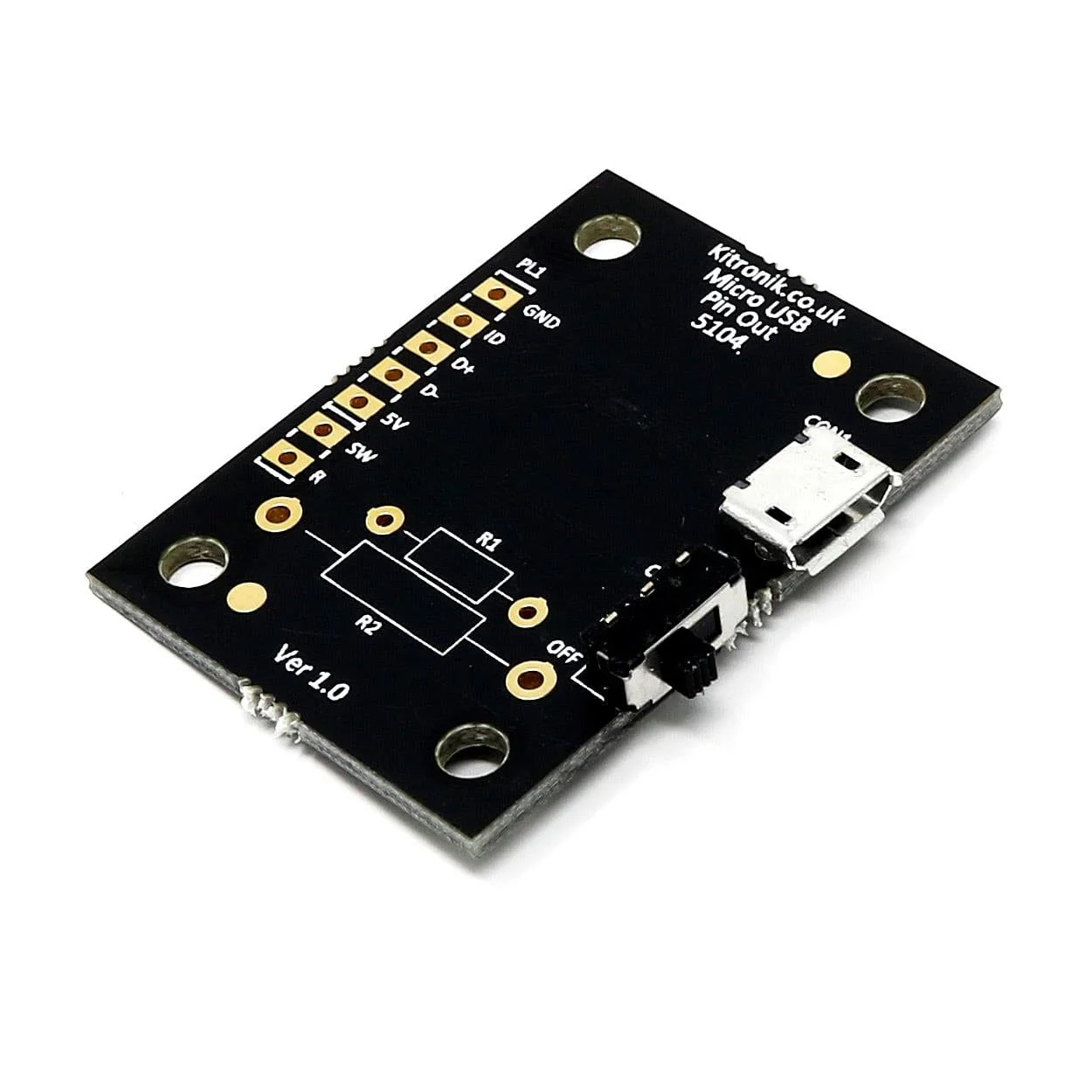 Micro USB Breakout Board with Power Switch [Discontinued] - Image 2
