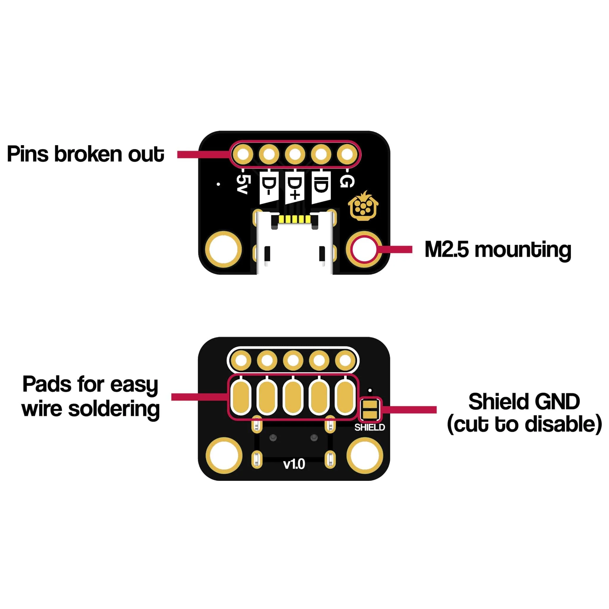 Micro-USB Breakout - Horizontal - Image 5