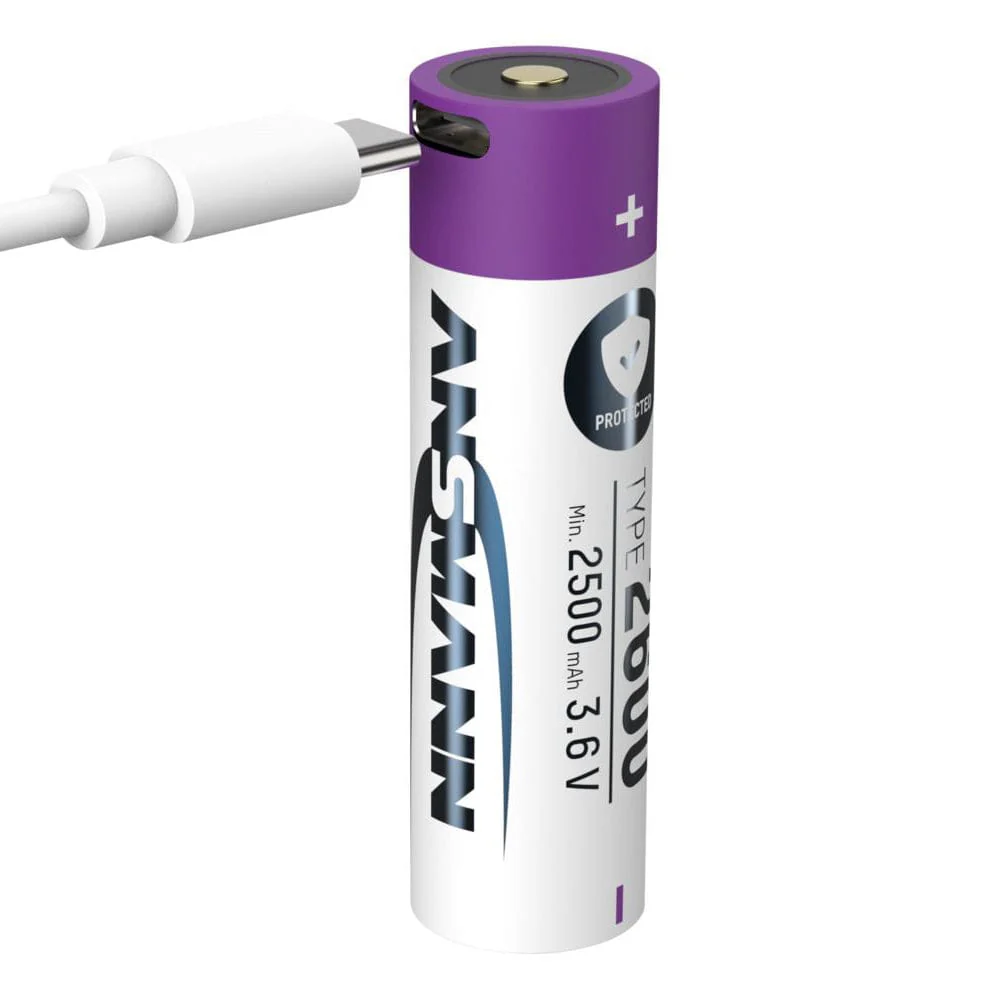 USB-C Rechargeable Lithium-ion 18650 Battery (3.6V, 2600mAh) - Image 2
