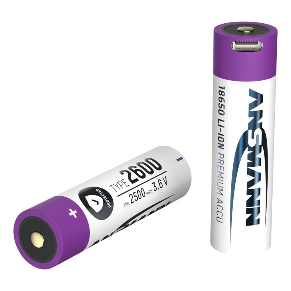 USB-C Rechargeable Lithium-ion 18650 Battery (3.6V, 2600mAh) - Image 4