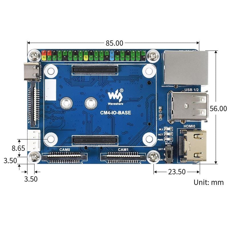 Mini Base Board (B) for Raspberry Pi Compute Module 4 (Rev 4) - Image 8