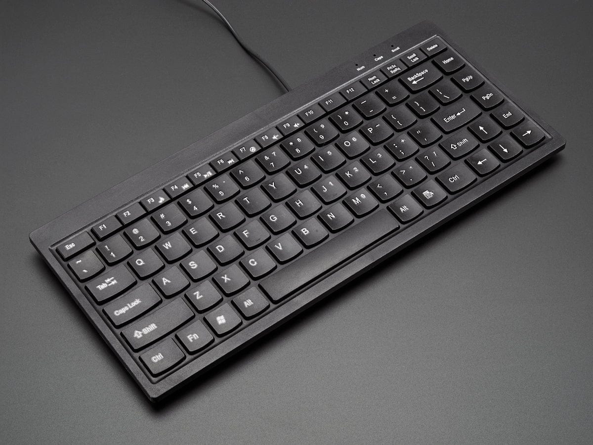 Mini Chiclet Keyboard - USB Wired - Black - Image 2