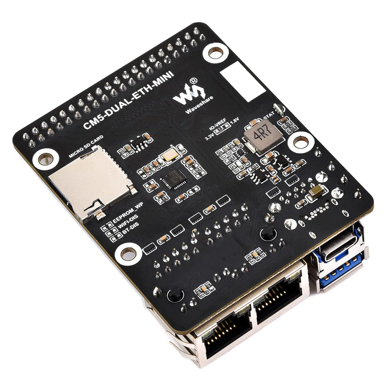 Mini Dual Gigabit Ethernet Base Board for CM5 - Image 2