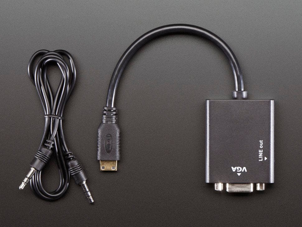Mini HDMI to VGA Video Adapter with 3.5mm Stereo Cable - Image 3