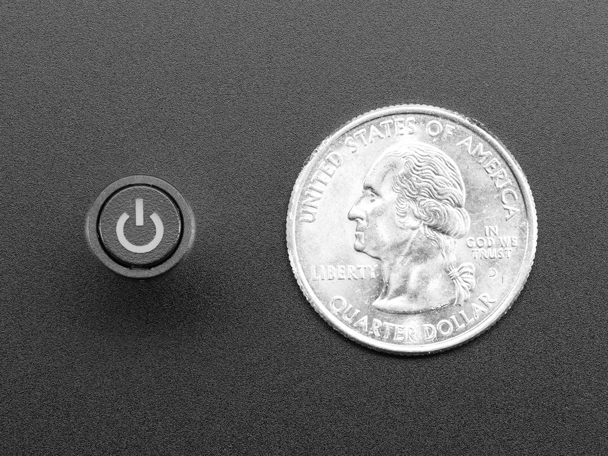 Mini Illuminated Momentary Pushbutton - Blue Power Symbol - Image 5