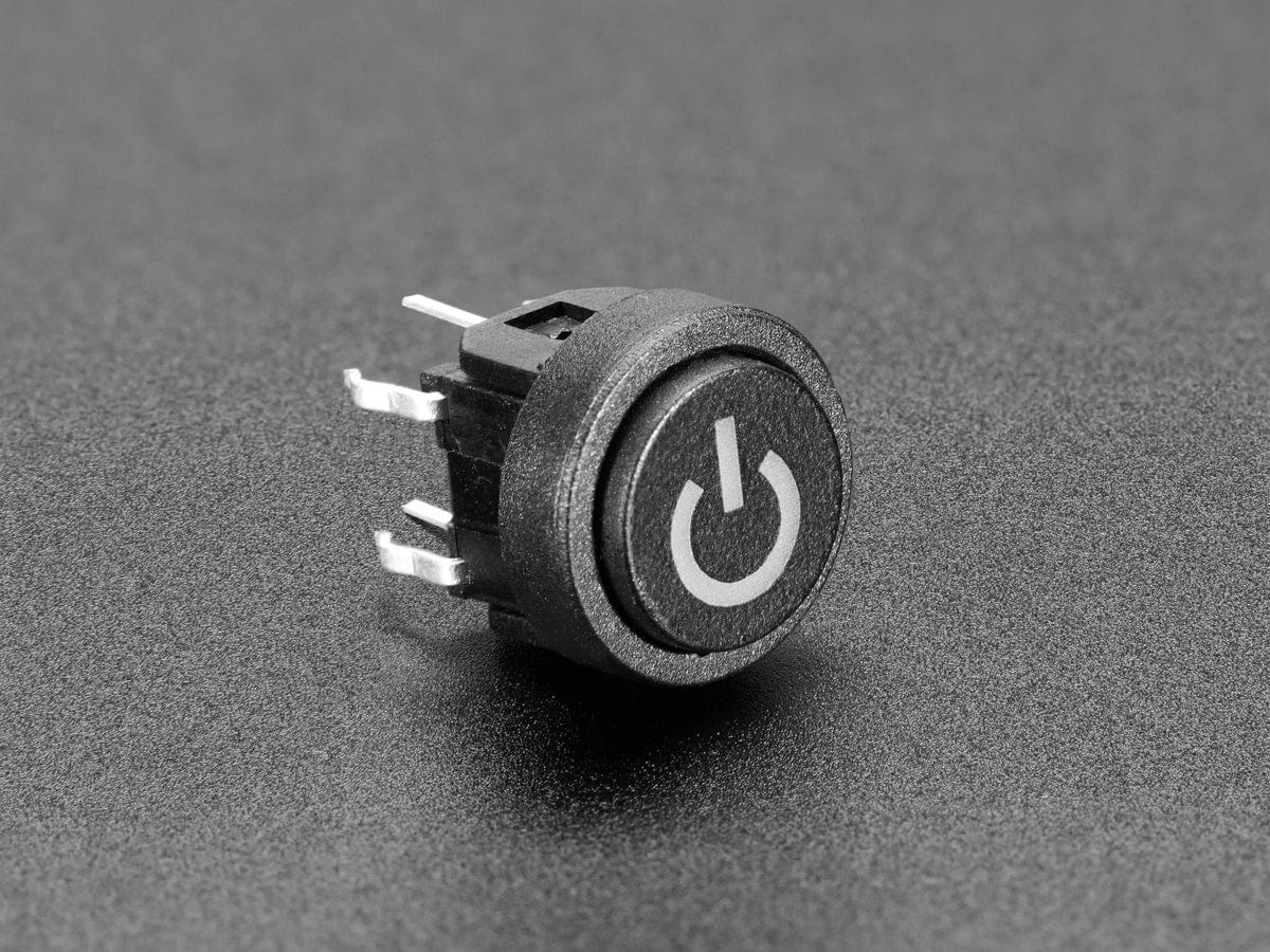Mini Illuminated Momentary Pushbutton - Red Power Symbol - Image 2