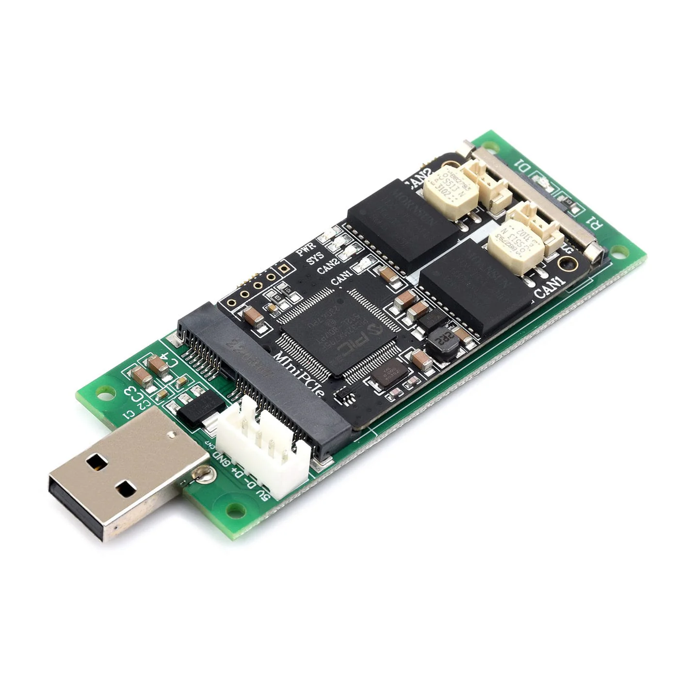 Mini PCIe 2-Channel CAN Card with USB Adapter - Image 2