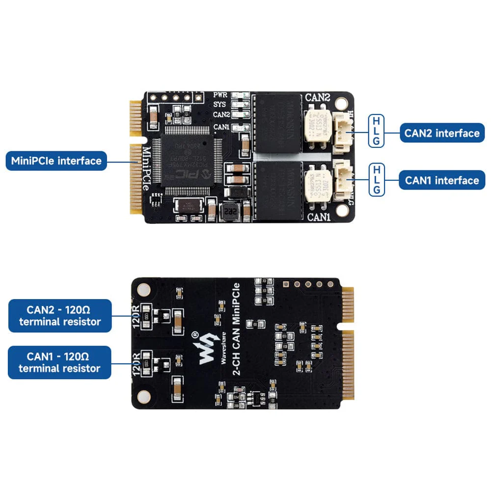 Mini PCIe 2-Channel CAN Card with USB Adapter - Image 4
