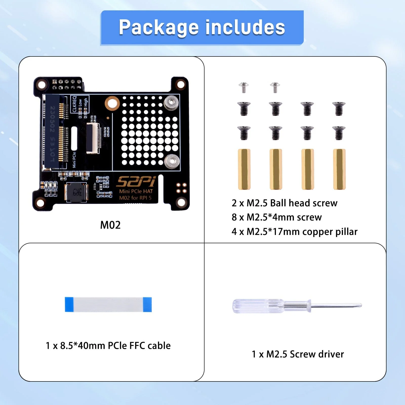 Mini PCIe HAT for Raspberry Pi 5 (M02) - Image 5