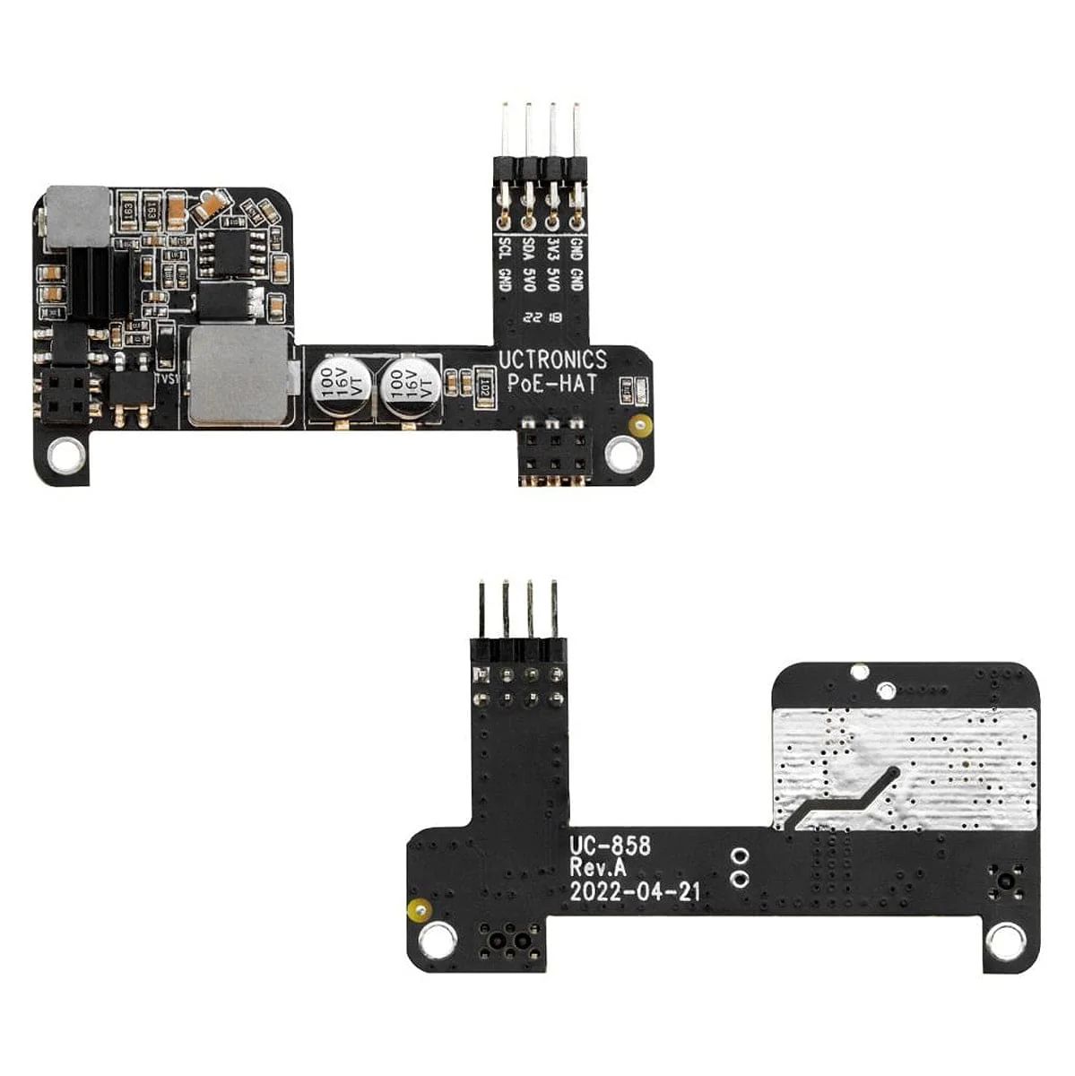 Mini Power over Ethernet (PoE) HAT for Raspberry Pi 4 - No Fan - Image 3