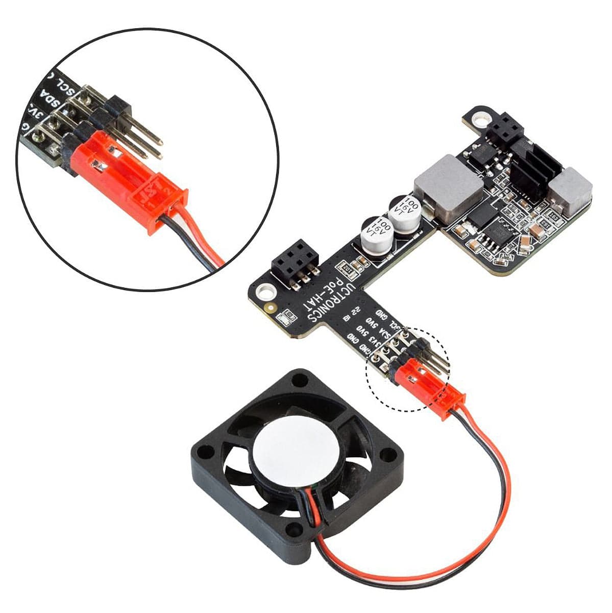 Mini Power over Ethernet (PoE) HAT for Raspberry Pi 4 - No Fan - Image 4