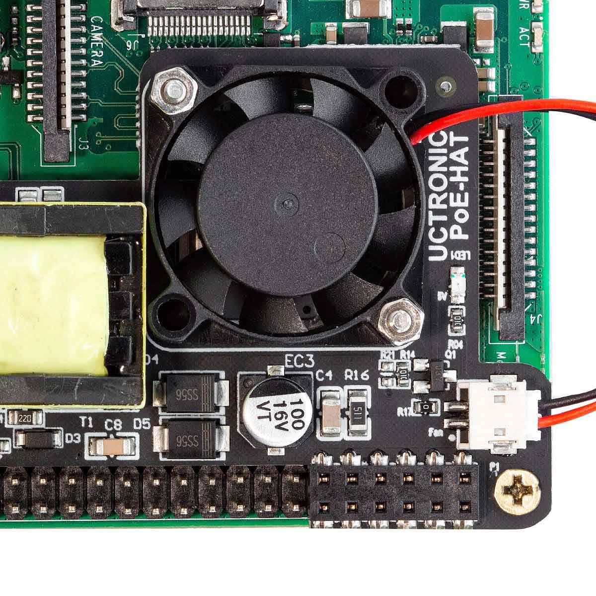 Mini Power over Ethernet (PoE) HAT for Raspberry Pi 4 - With Fan [discontinued] - Image 5