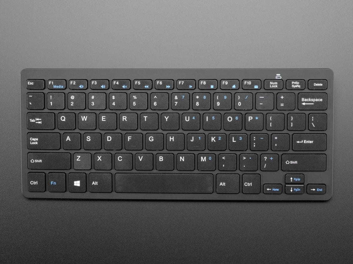 Mini Wireless Keyboard - Black (with Batteries) - Image 2