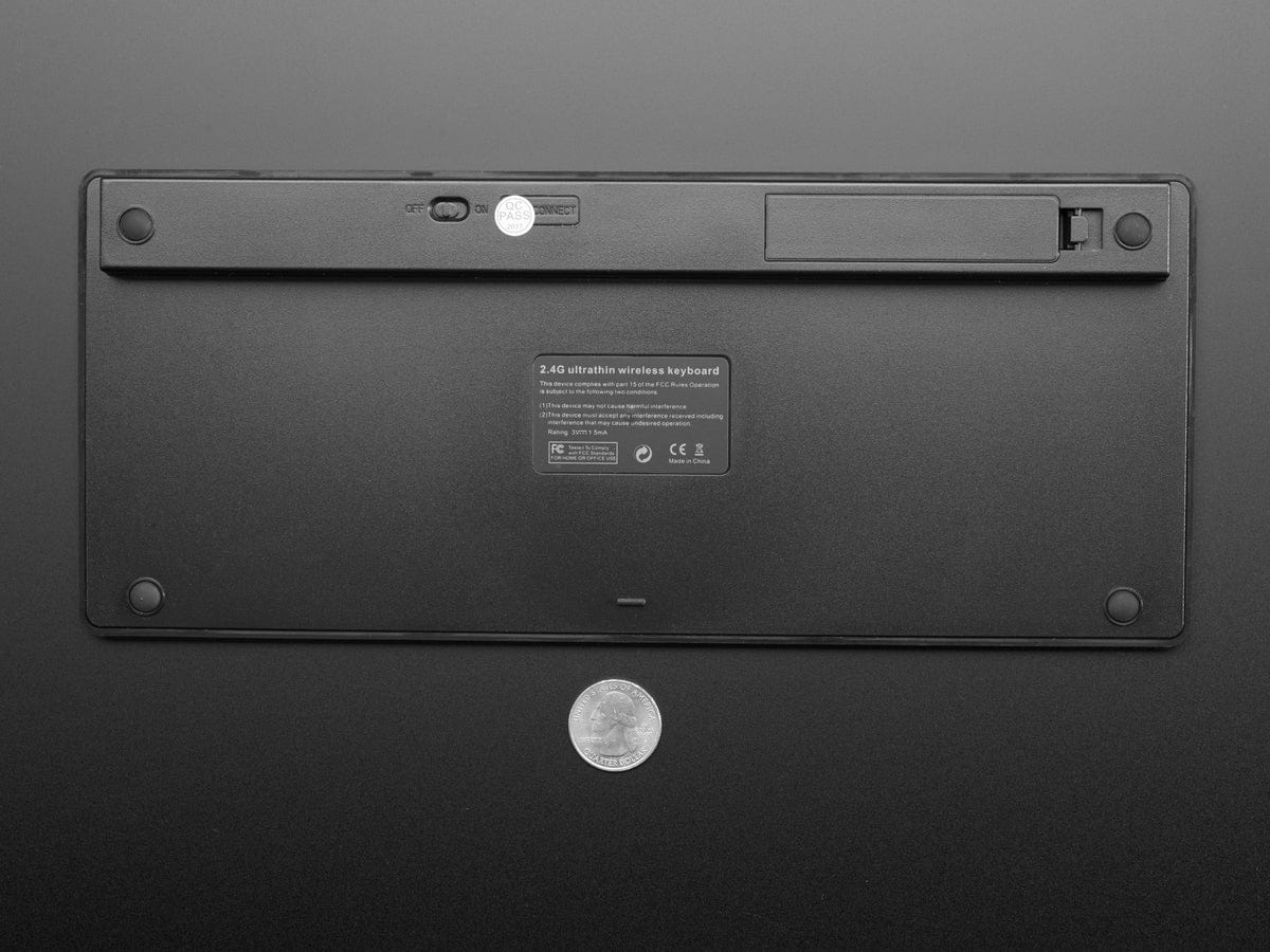Mini Wireless Keyboard - Black (with Batteries) - Image 4