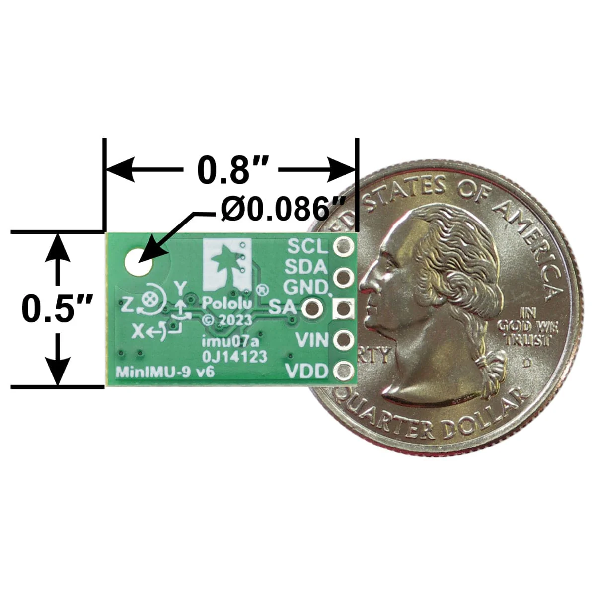 MinIMU-9 v6 Gyro, Accelerometer and Compass (LSM6DSO & LIS3MDL) - Image 4