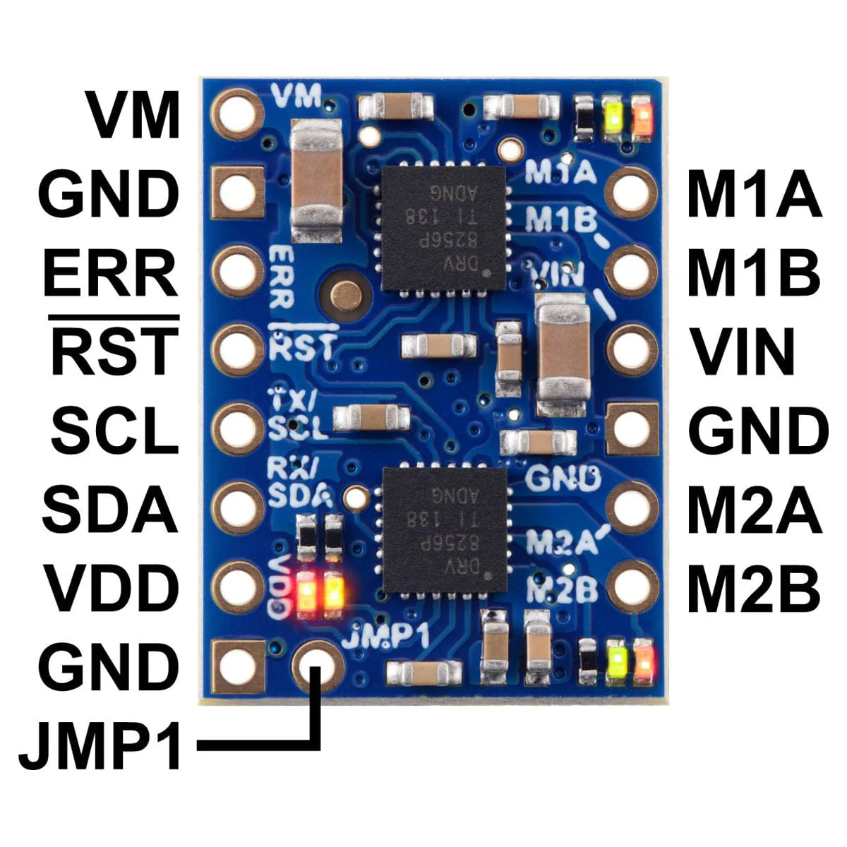 Motoron M2T256 Dual I²C Motor Controller (Pins Pre-soldered) - Image 5