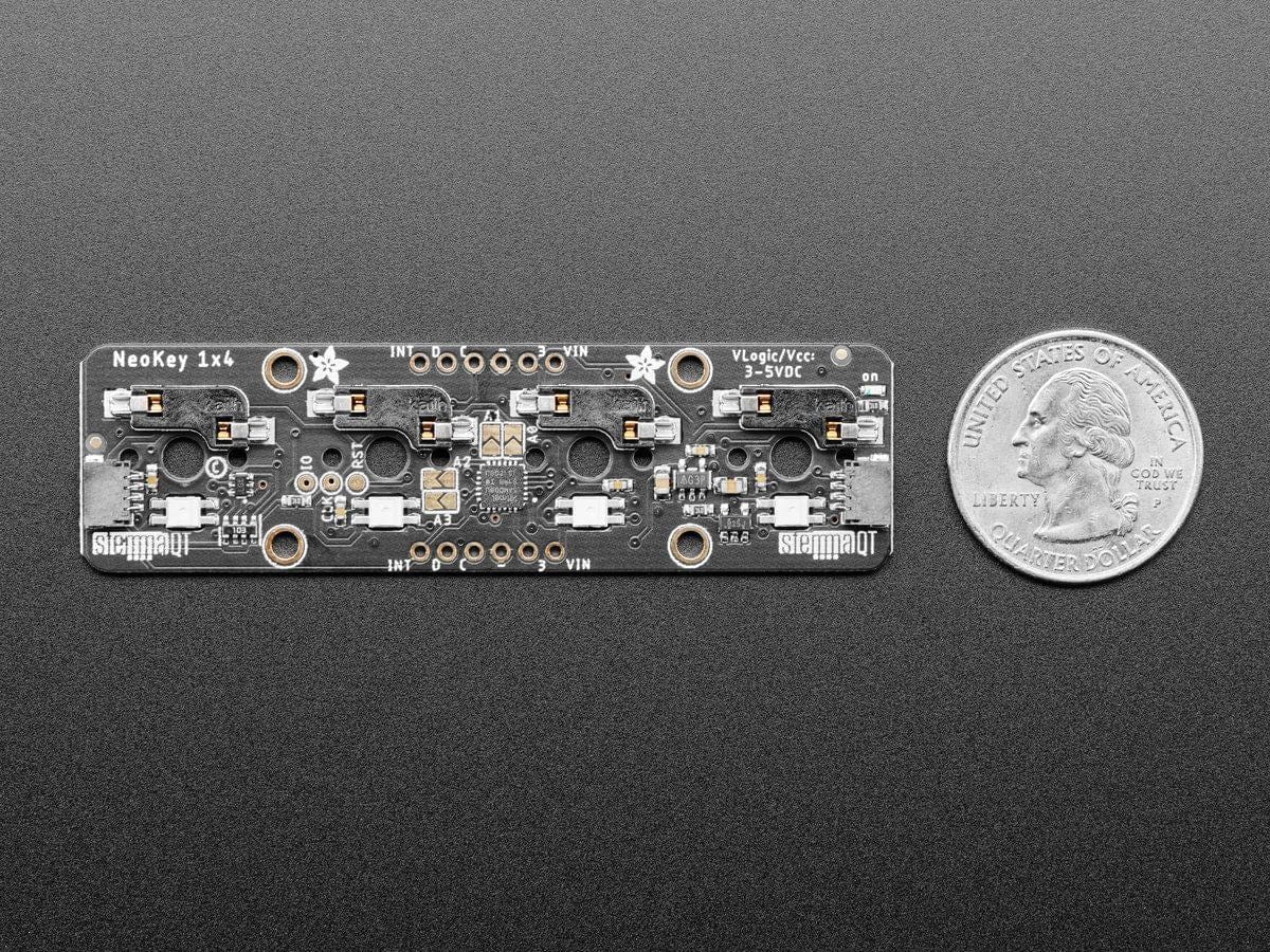 NeoKey 1x4 QT I2C - Four Mechanical Key Switches with NeoPixels - Image 5