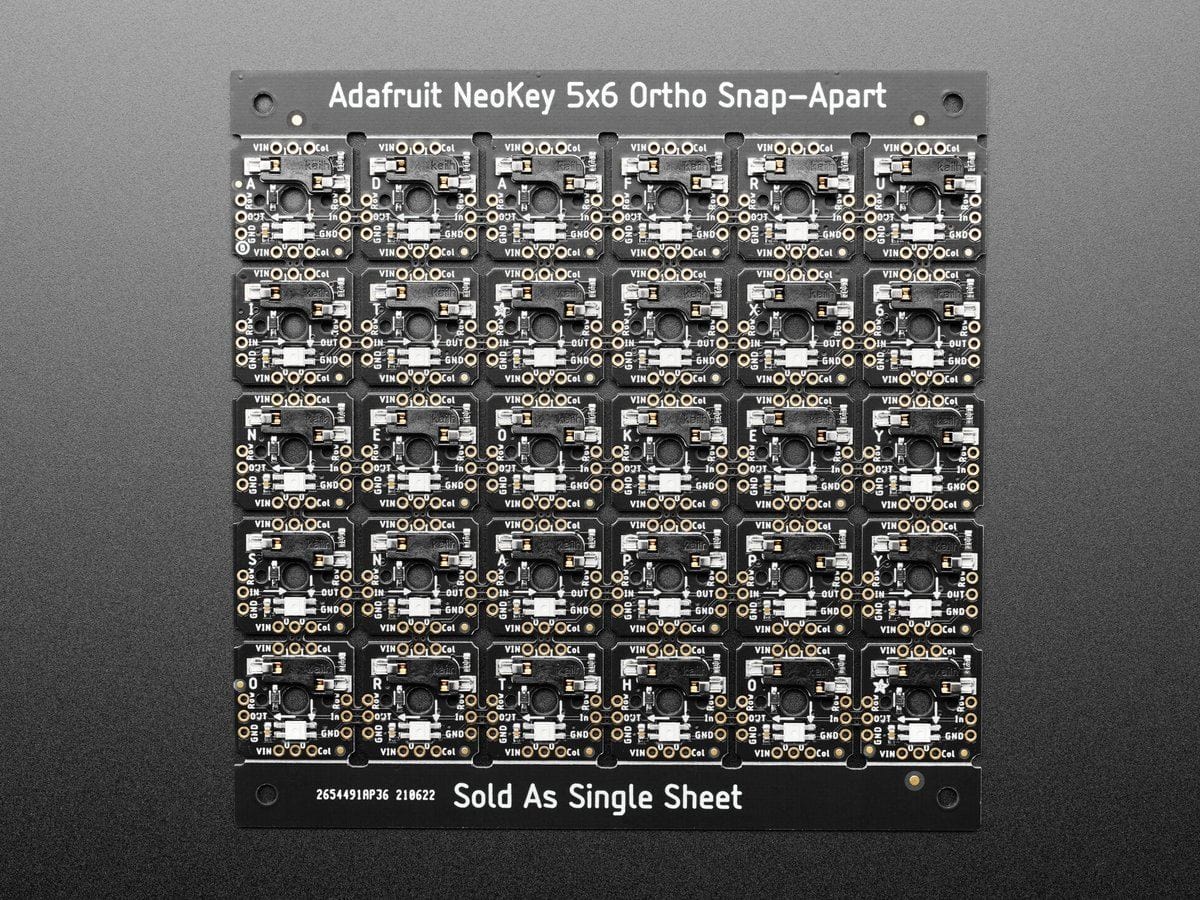 NeoKey 5x6 Ortho Snap-Apart Mechanical Key Switches w/ NeoPixel (For MX Compatible Switches) - Image 2