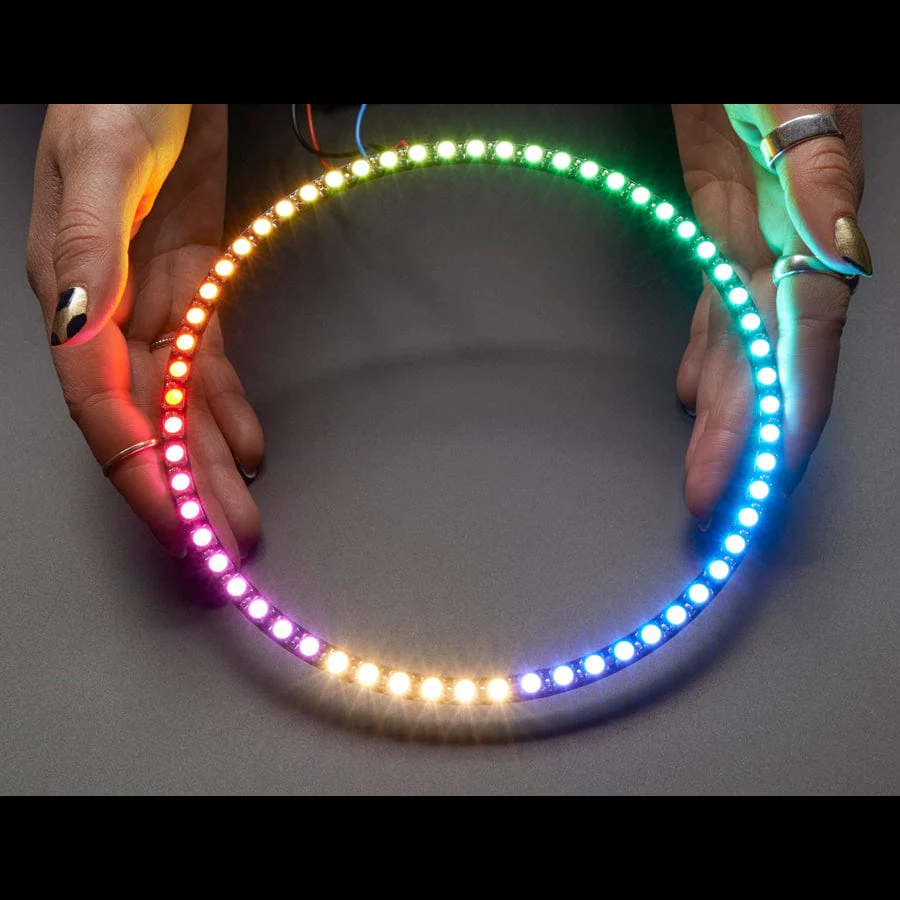NeoPixel 1/4 60 Ring - 5050 RGBW LED w/ Integrated Drivers (Cool White - 6000K) - Image 3