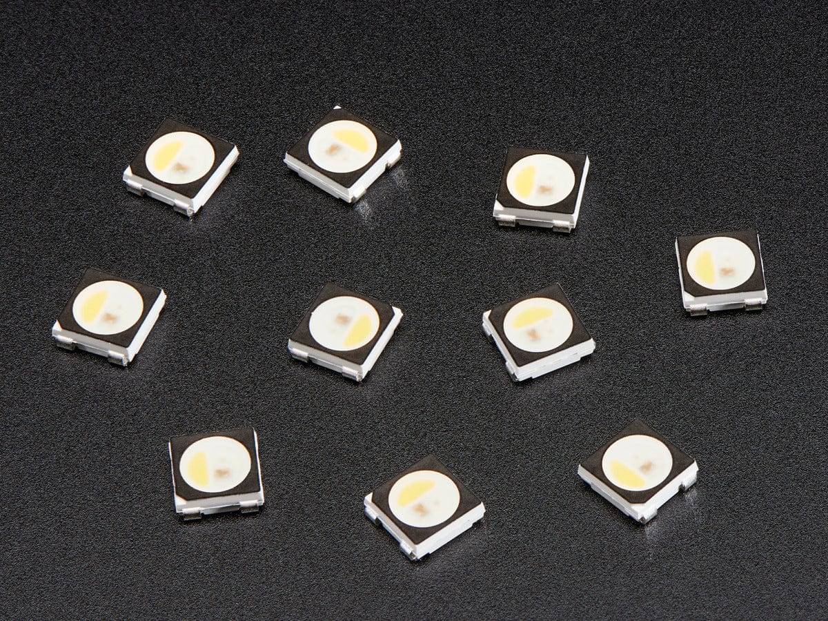 NeoPixel RGBW LEDs w/ Integrated Driver Chip - Warm White (~3000K - Black Casing - 10 Pack) [Discontinued] - Image 2